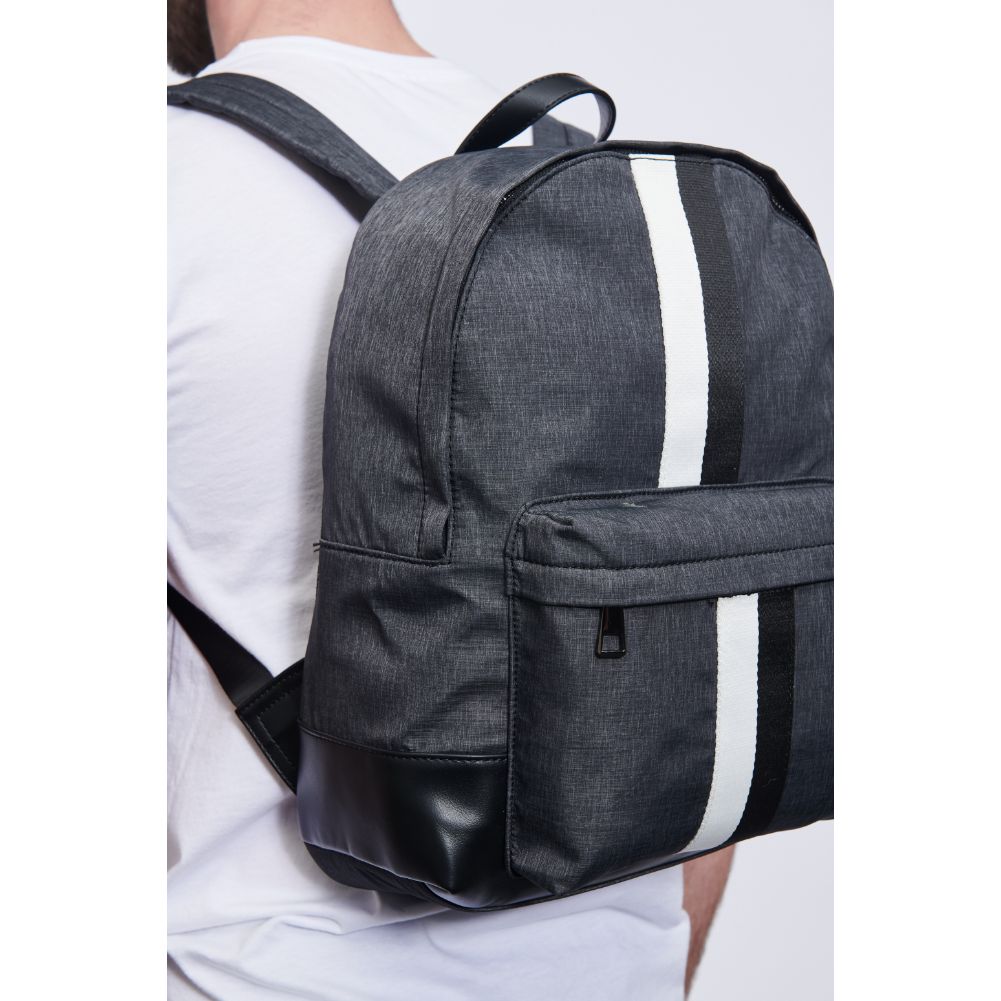 Man wearing Black Porter & Bond Zeke Backpack 841764107198 View 3 | Black