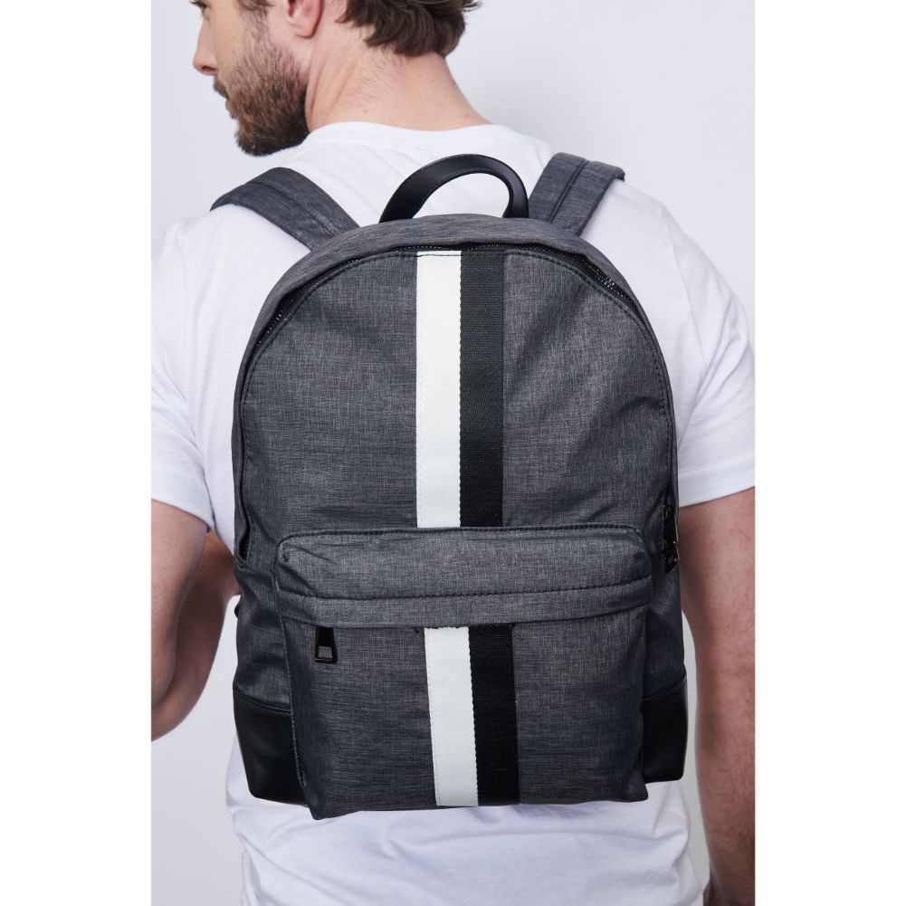 Man wearing Black Porter & Bond Zeke Backpack 841764107198 View 2 | Black